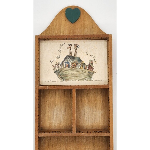 Hand Crafted Wooden Ruler Noah's Ark Trinket Wall Shelf - Picture 5 of 7